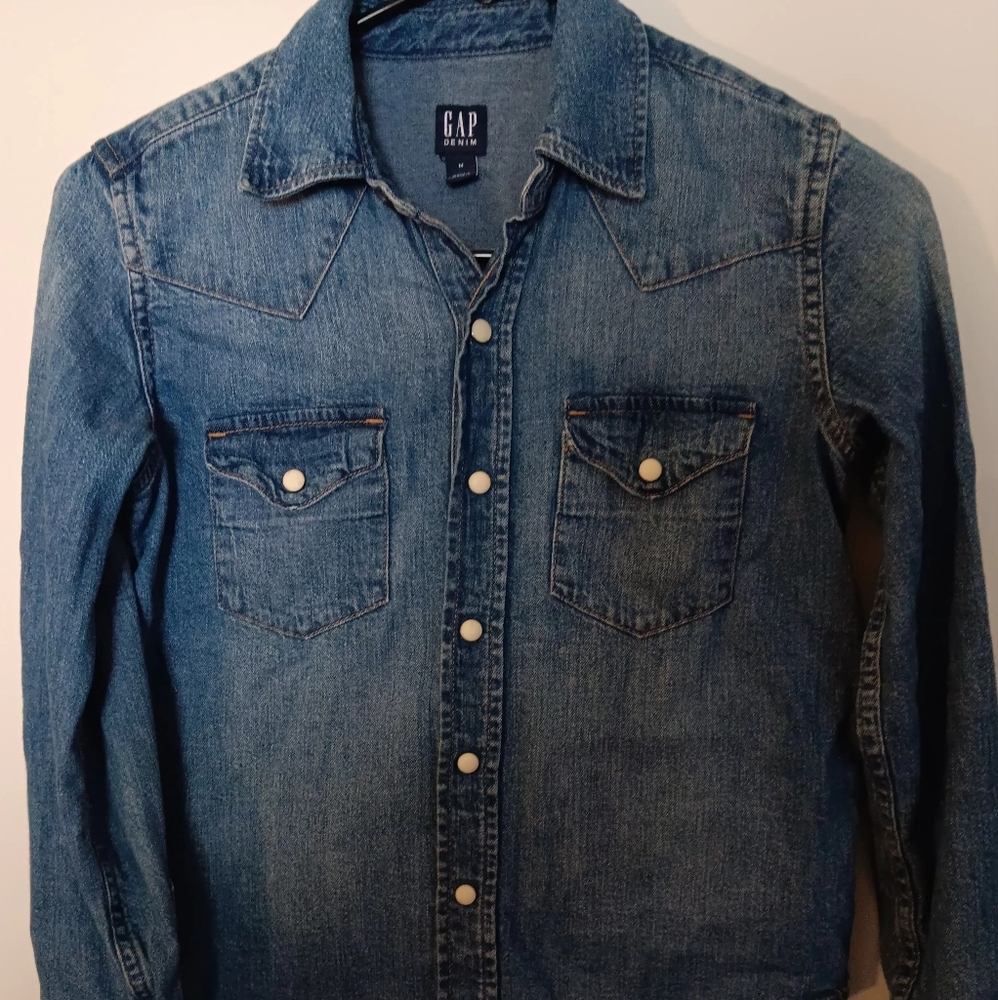 Denim snap shirt